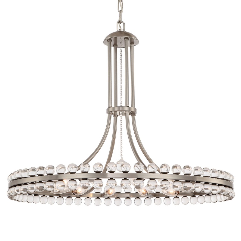 Crystorama CLO-8899-BN Clover 12 Light Chandelier Brushed Nickel