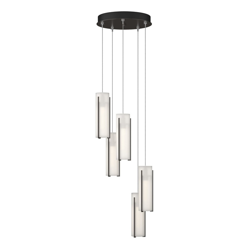 Exos Glass 5-Light Pendant Oil Rubbed Bronze Opal Glass (GG)