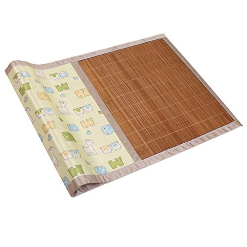 MBY Materassino in bamb, Bambino Bambini Cartone Animato Seta Ghiacciata Doppia Faccia Scuola Materna Pisolino Stuoia Carbonizzato bamb (Size : 55130cm)