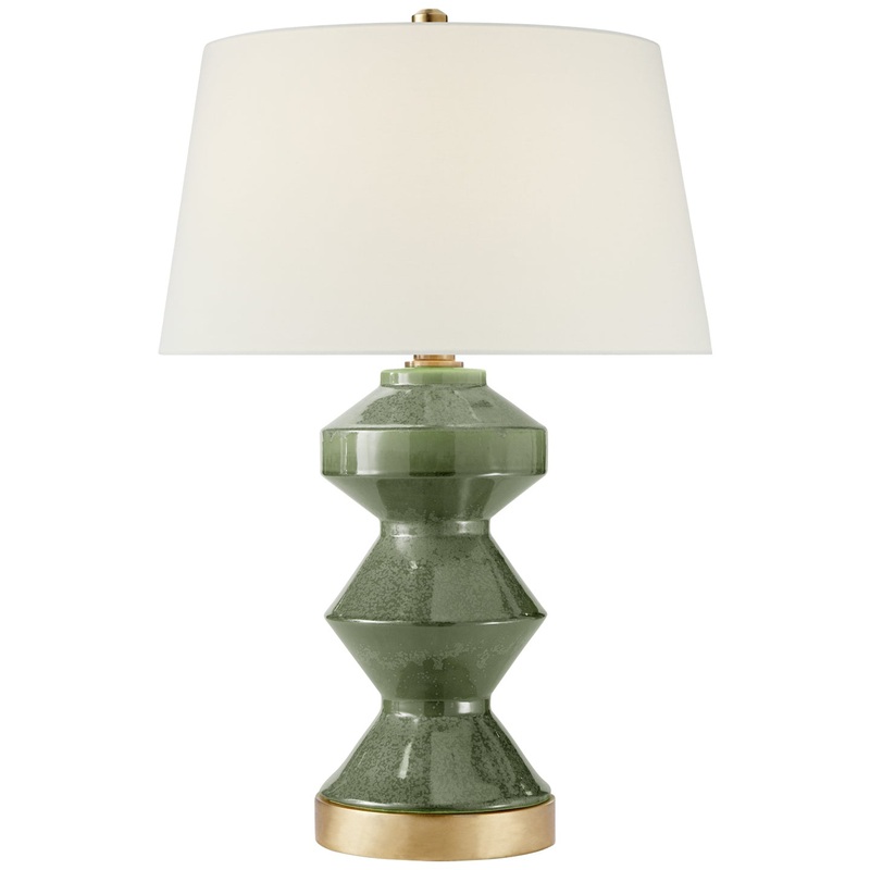 One Light Table Lamp from the Weller Collection in Shellish Kiwi Finish by Visual Comfort Signature