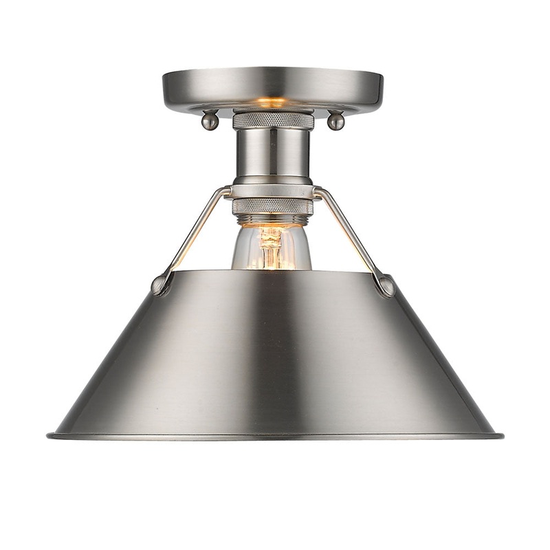 Orwell PW Flush Mount in Pewter with Pewter Shade