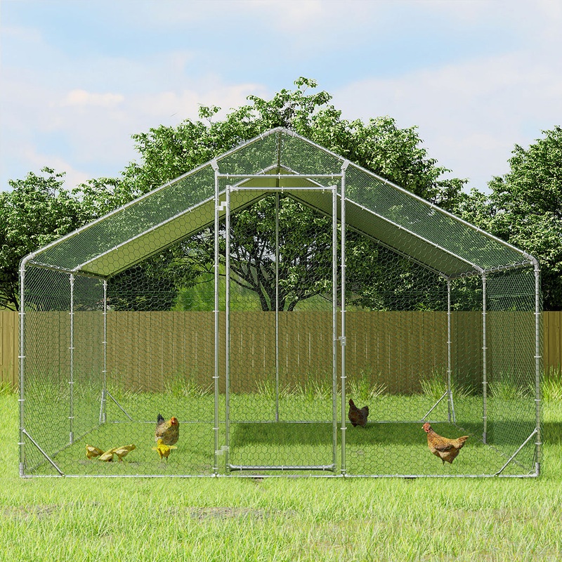 Pawz 400x300x194cm Large Metal Walk-in Chicken Coop Cage