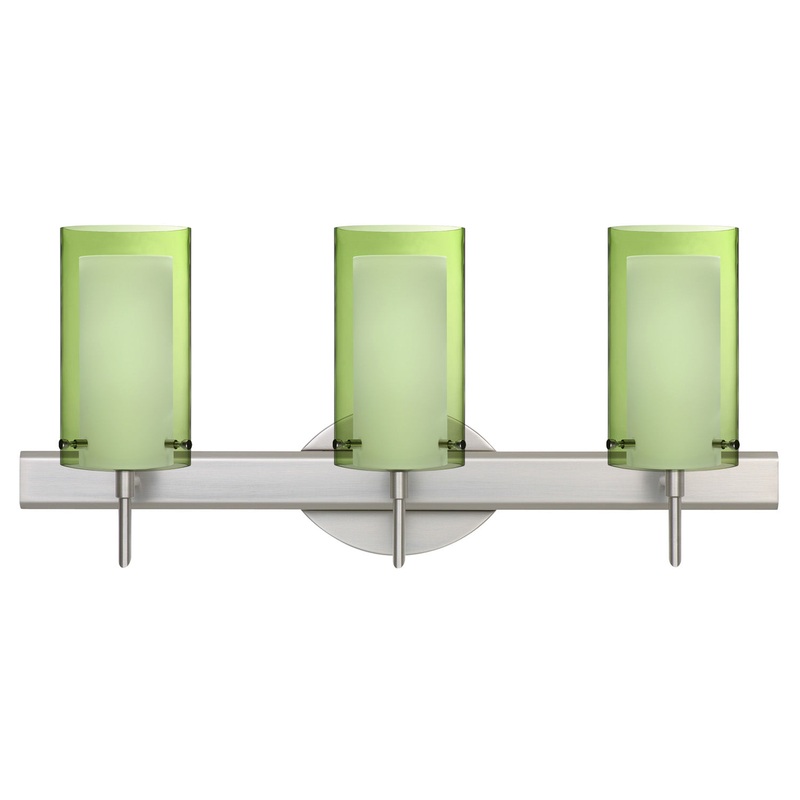 Three Light Wall Sconce from the Pahu Collection in Satin Nickel Finish by Besa