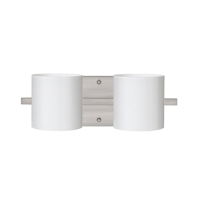 Two Light Wall Sconce from the Pogo Collection in Satin Nickel Finish by Besa