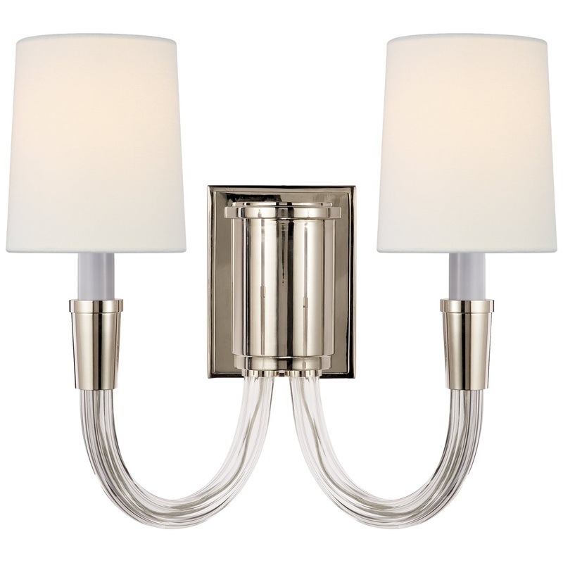 Two Light Wall Sconce from the Vivian Collection in Polished Nickel Finish by Visual Comfort Signature