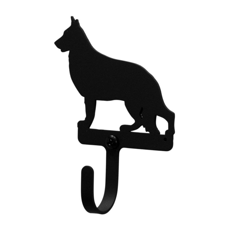 Village Wrought Iron WH-245-S German Shepherd Wall Hook Small