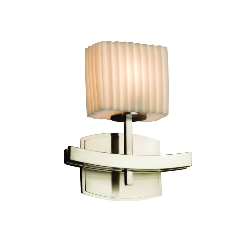 Wall Sconce from the Porcelina Collection in Brushed Nickel Finish by Justice Designs