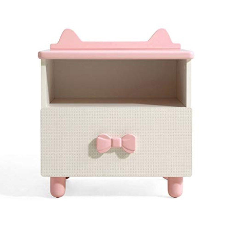 Yyqx Comodino per bambini con 1 cassetti, colore: rosa, comodino
