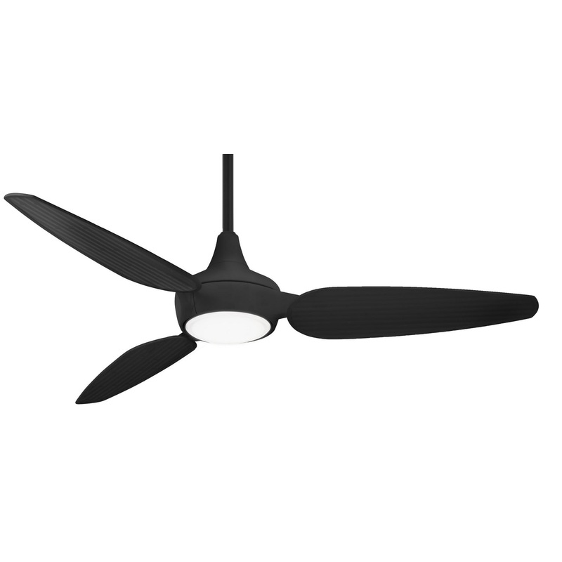3-blade Seacrest Led 60″Ceiling Fan by Minka Aire (Wet Rated) Coal/Coal