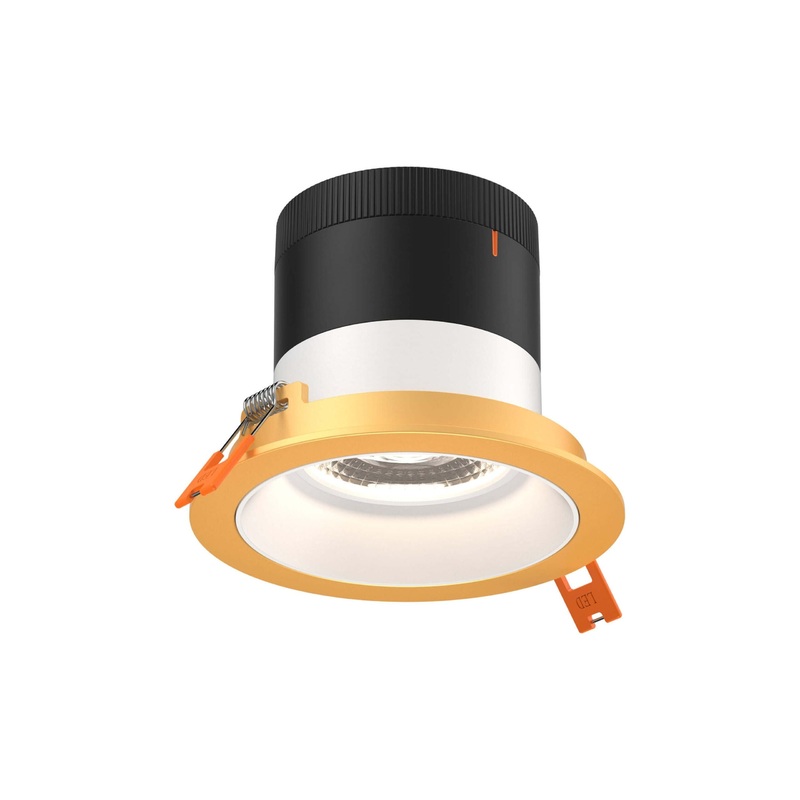 4″ Modular Downlight White with Gold Trim 35 Degrees Regressed
