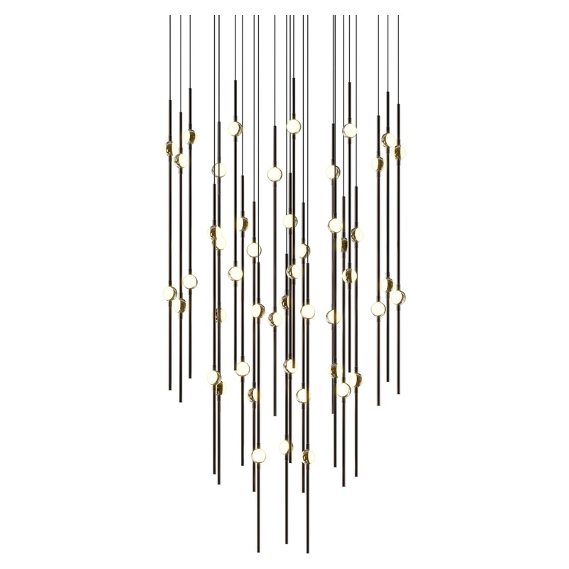 Aries 25″ Round LED Pendant Espresso Black with White Optical Acrylic 2700K 20′ Adjustable Cord