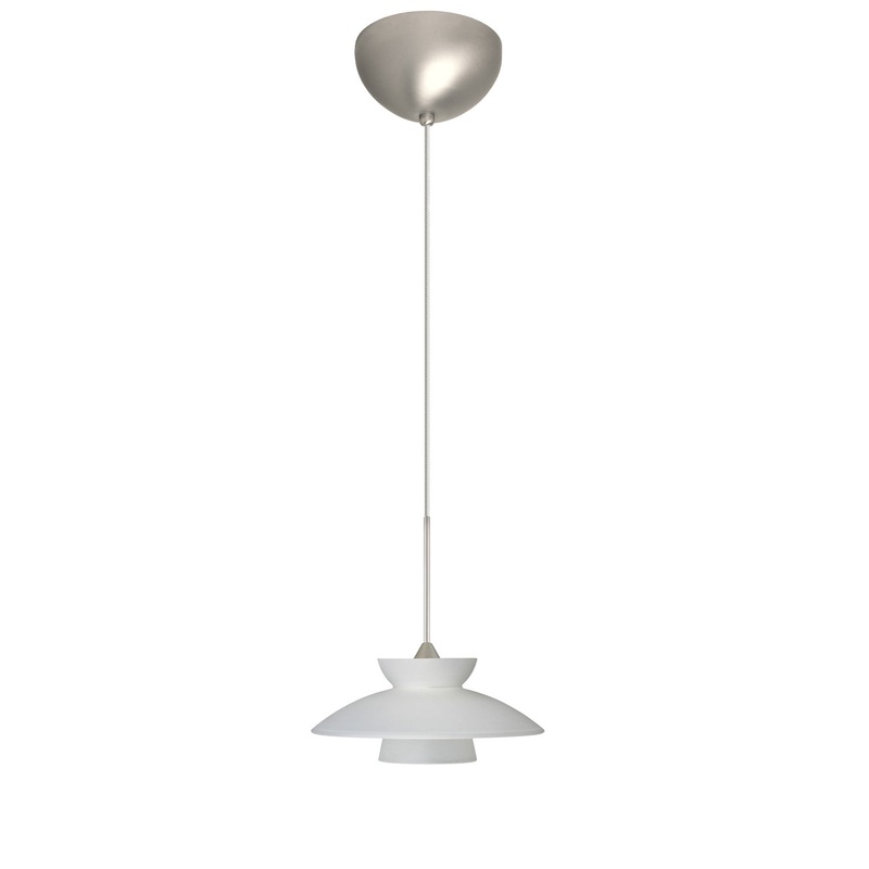 Besa 1XC-271825-LED-SN Trilo One Light Pendant Satin Nickel