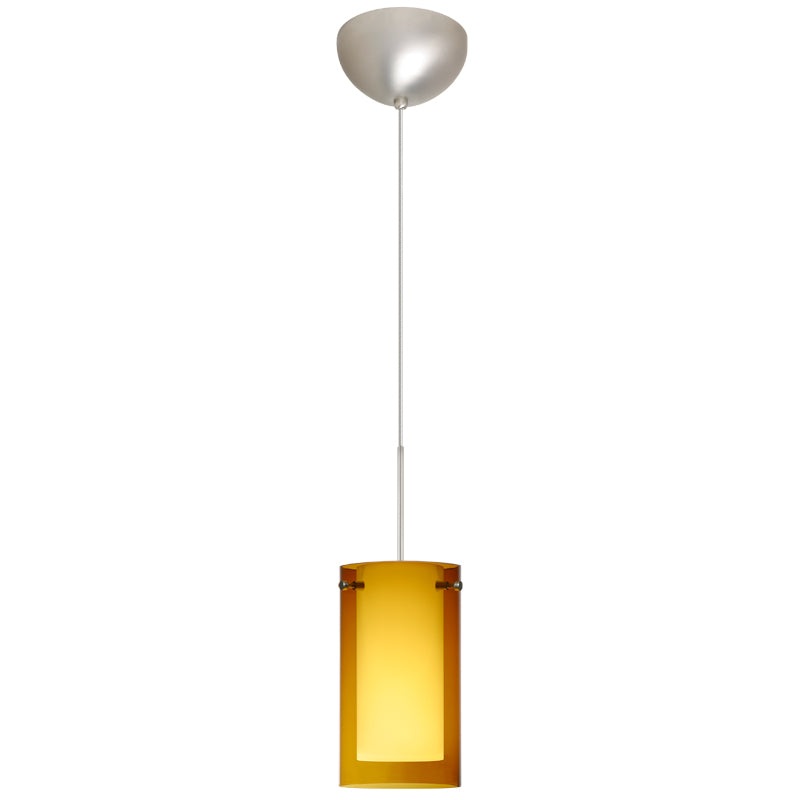 Besa 1XC-G44007-SN Pahu One Light Pendant Satin Nickel