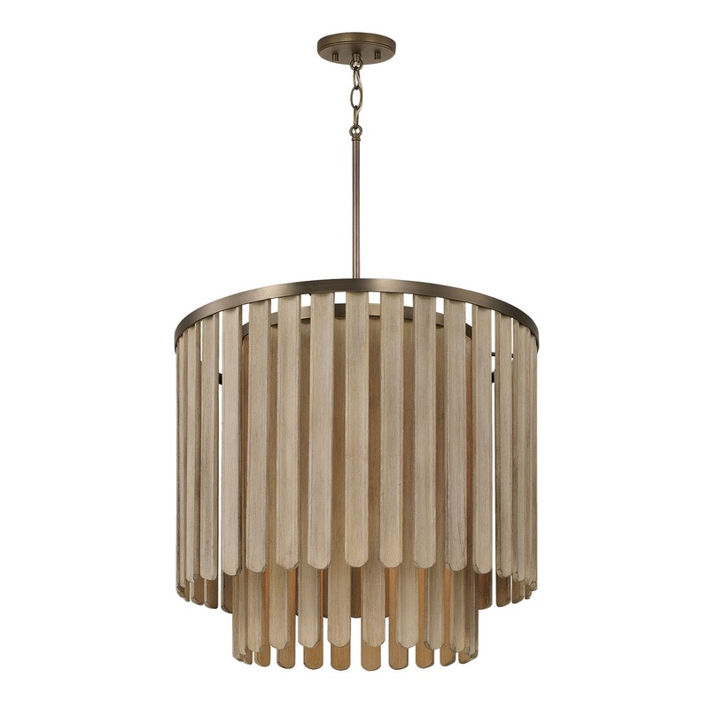 Five Light Pendant from the Jada Collection in Dark Brass Finish by Capital Lighting