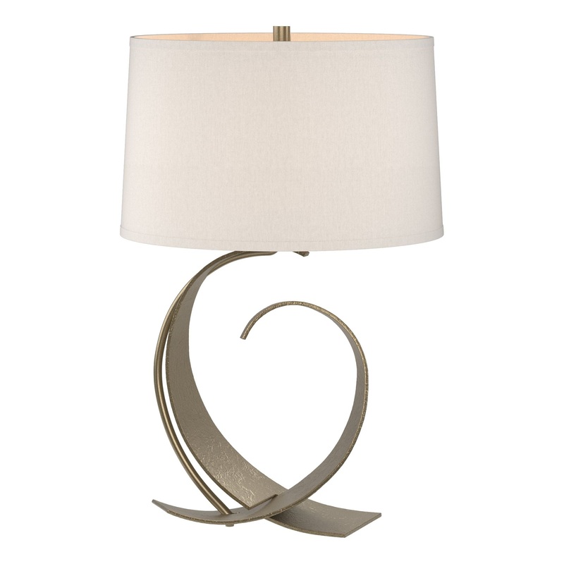 Fullered Impressions Table Lamp Soft Gold Flax Shade (SE)