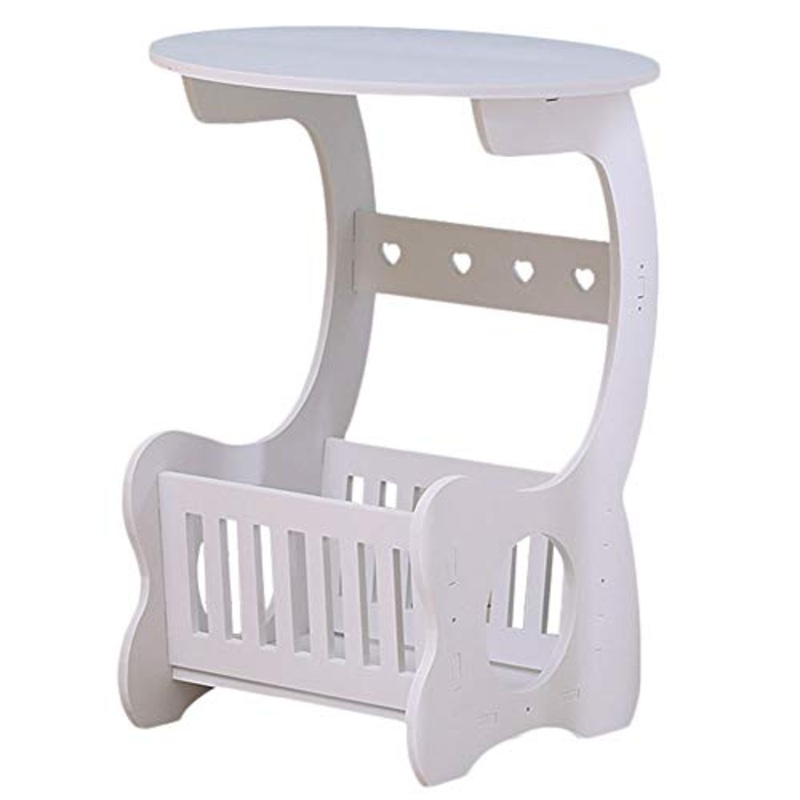 LMIM Comodino Comodino in Legno Comodino, fioriera Multifunzione e tavolino, Mobile Contenitore Camera da Letto spazi Piccoli, Decorazioni per Interni, Bianco