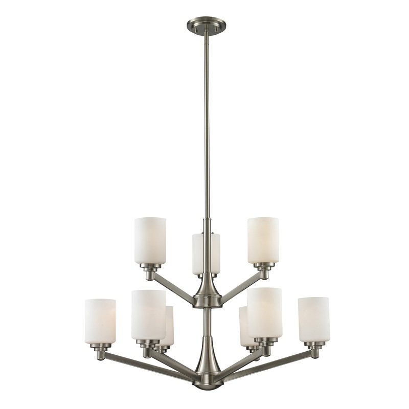 Nine Light Chandelier from the Montego Collection in Brushed Nickel Finish by Z-Lite