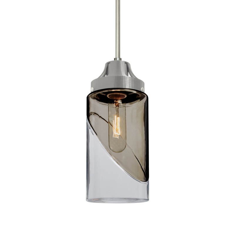 One Light Pendant from the Blink Collection in Satin Nickel Finish by Besa