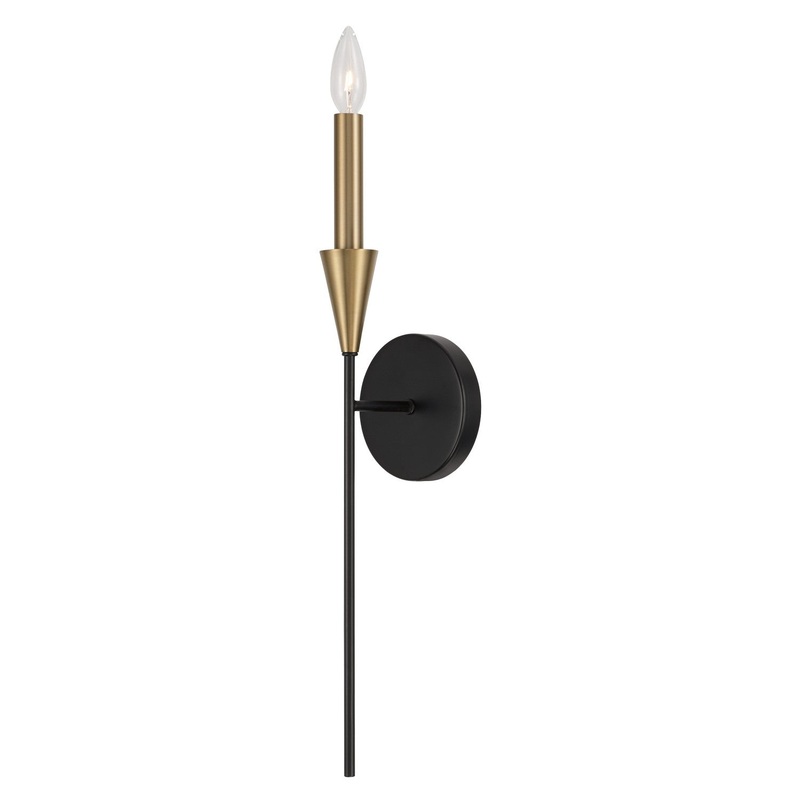 One Light Wall Sconce from the Avant Collection in Aged Brass and Black Finish by Capital Lighting