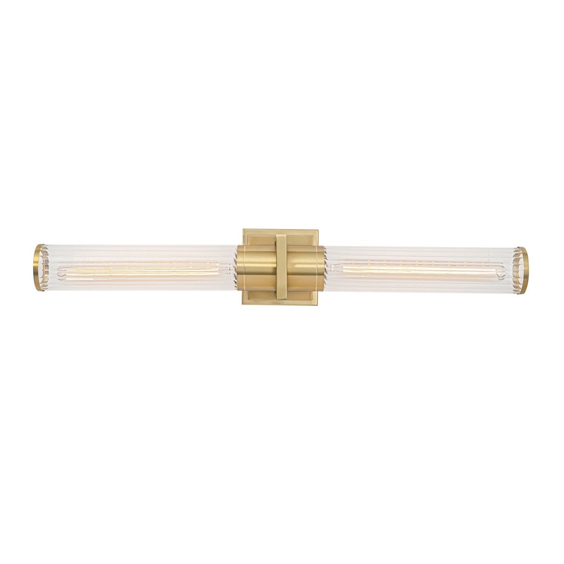 Positano Bathroom Vanity Light – Satin Brass / 29 / Clear