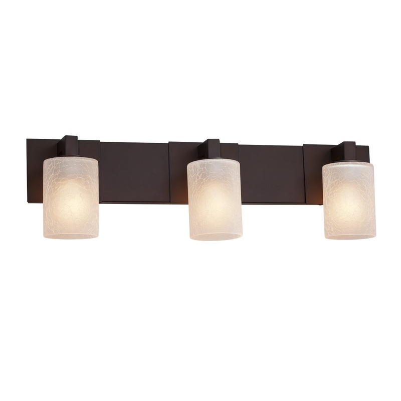 Three Light Bath Bar from the Fusion Collection in Dark Bronze Finish by Justice Designs