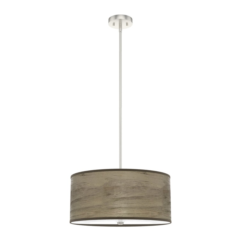 Three Light Pendant from the Solhaven Collection in Warm Grey Oak Finish by Hunter
