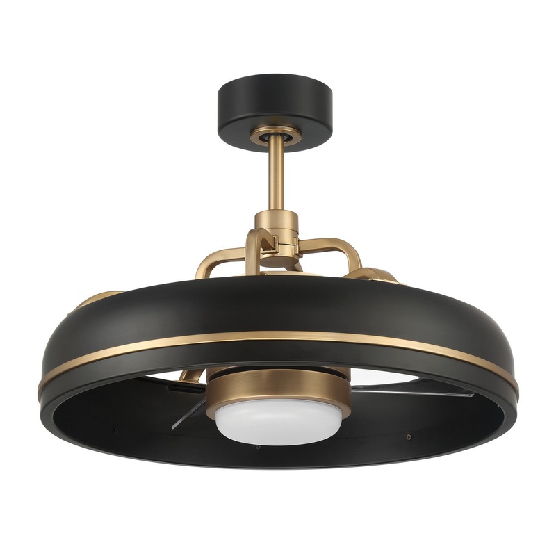 20″Ceiling Fan from the Taylor Collection in Flat Black/Satin Brass Finish by Craftmade