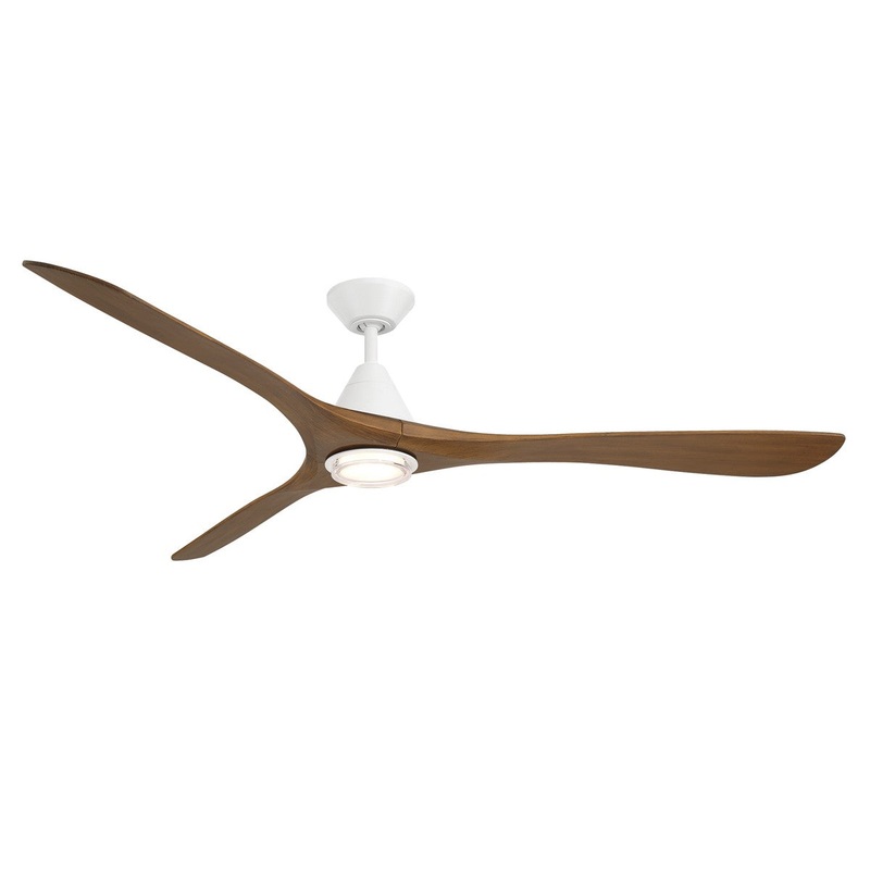 72″Ceiling Fan from the Carve Collection in Matte White/Distressed Koa Finish by Modern Forms Fans