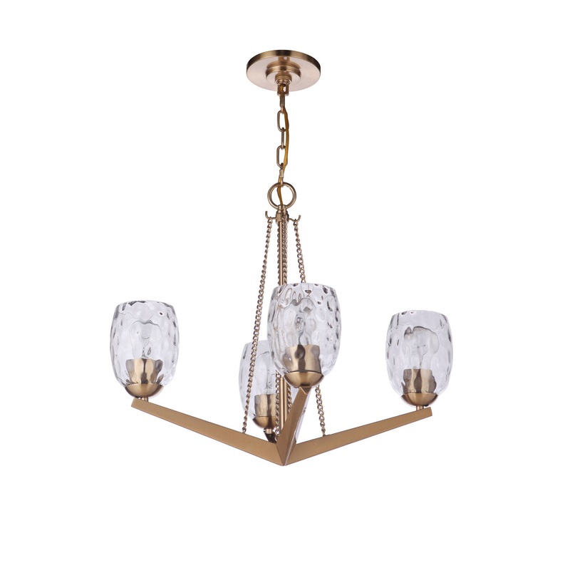 Craftmade 57324-SB Guiding Star Four Light Chandelier Satin Brass