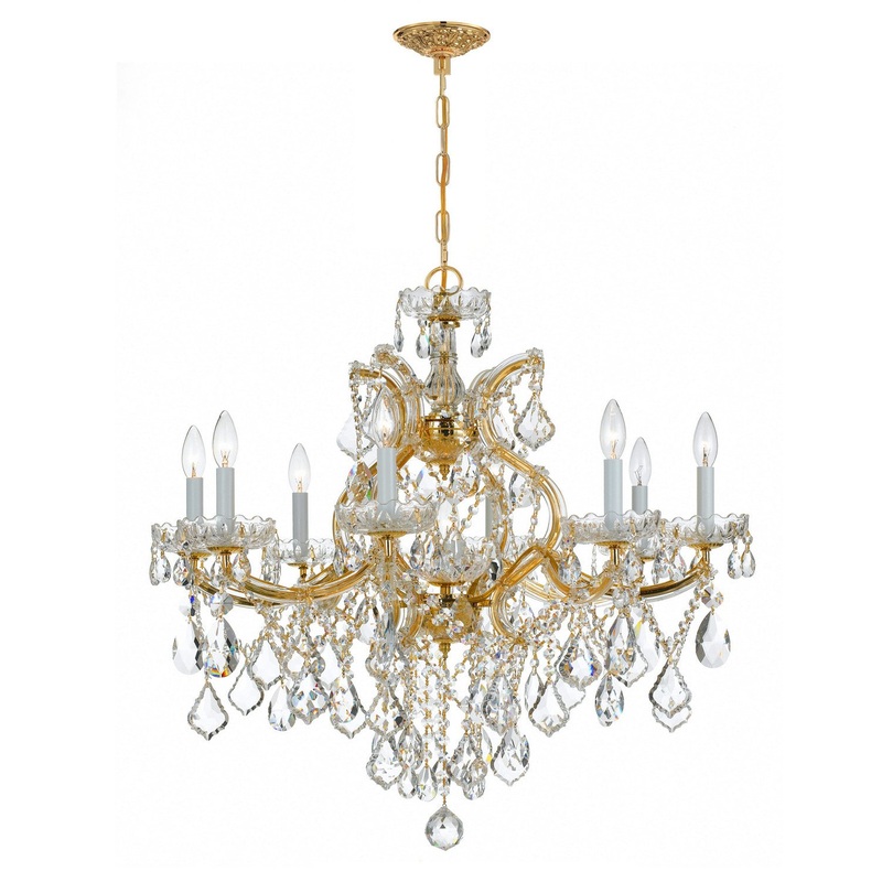 Crystorama 4409-GD-CL-SAQ Maria Theresa Nine Light Chandelier Gold
