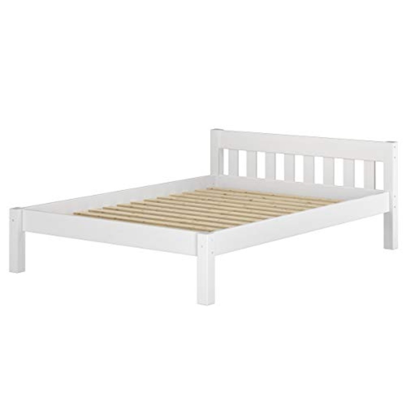 Erst-Holz Solido Letto Classico Bianco 120×200 in Pino massello doghe rigide 60.38-12W