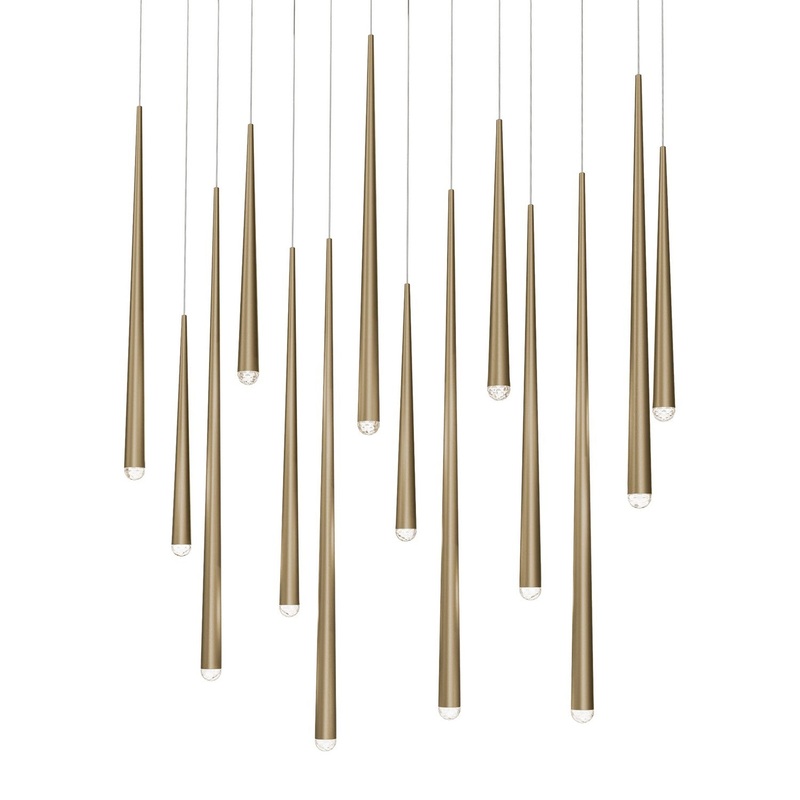 LED Pendant from the Cascade Collection in Aged Brass Finish by Modern Forms