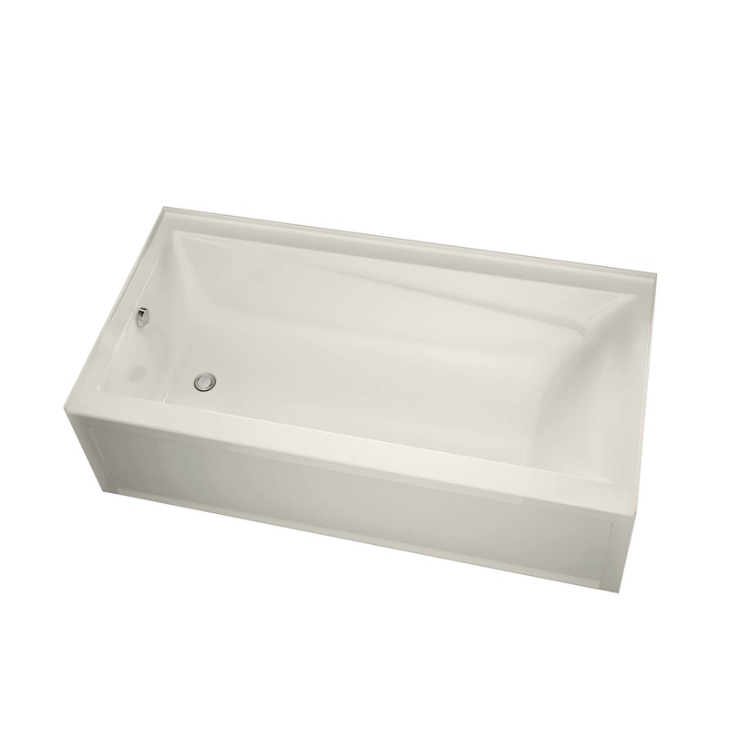 MAAX 105454-R-108-007 New Town 6030 IFS Acrylic Alcove Right-Hand Drain Aerosens Bathtub in Biscuit