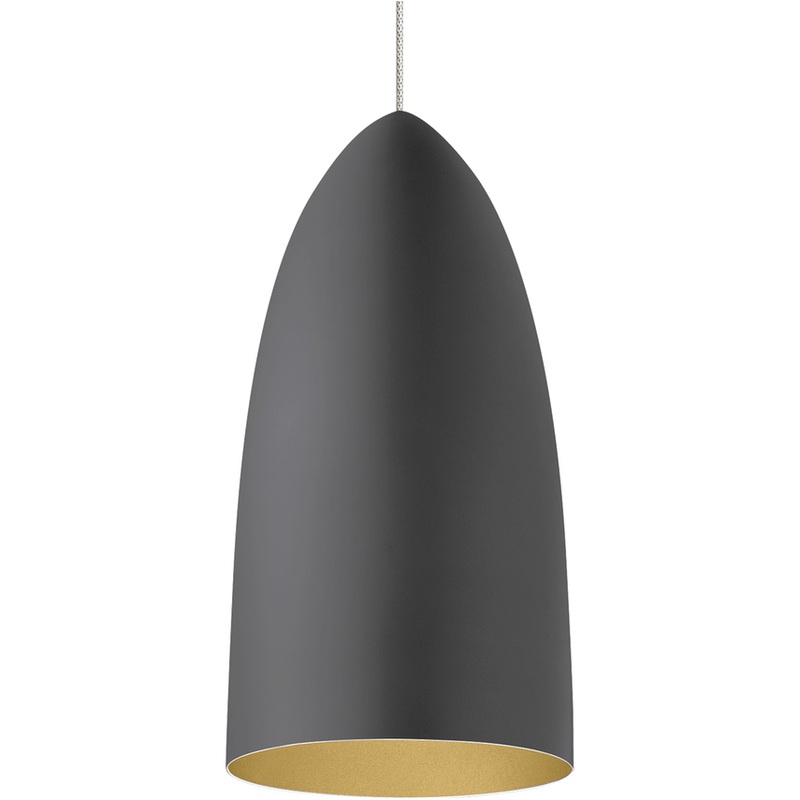 Mini Signal Pendant MonoPoint Satin Nickel and Rubberized Gray/Gold LED Bulb(s) included