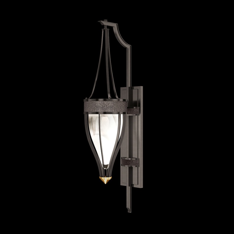 Mirage 32.5″H Sconce Midnight Steel/Brass/Pebble