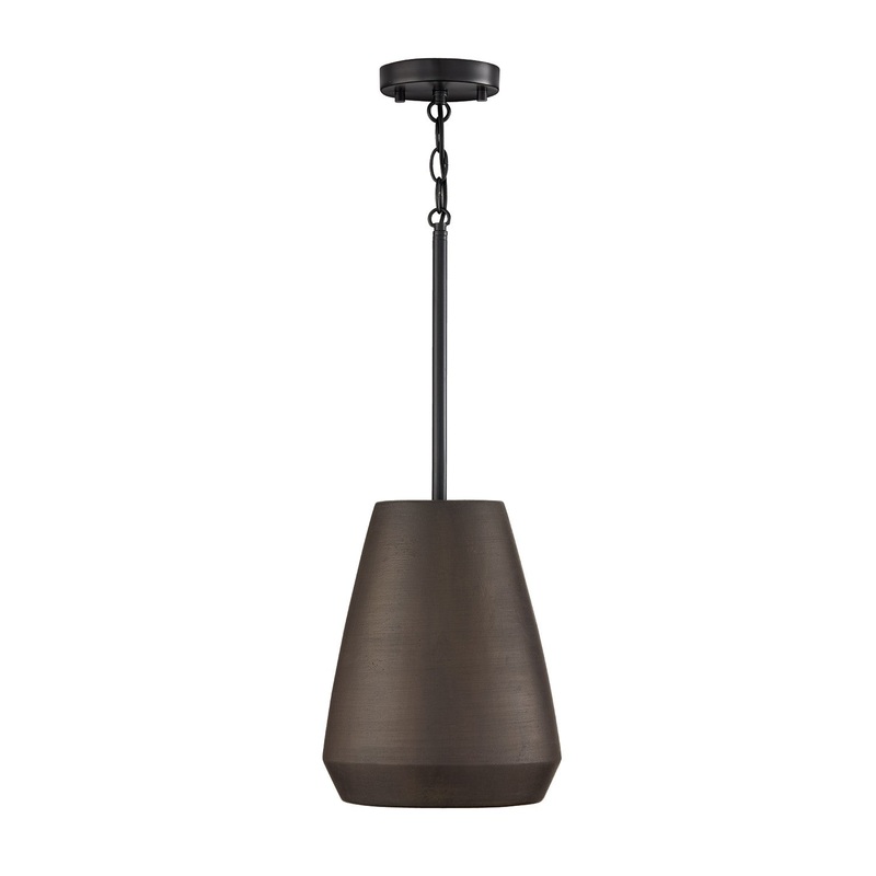 One Light Pendant from the Della Collection in Terracotta Umber Finish by Capital Lighting
