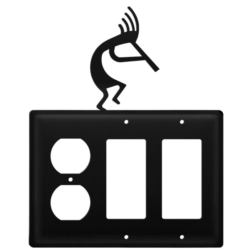 Village Wrought Iron EOGG-56 Triple Kokopelli Single Outlet and Double GFI Cover CUSTOM Product