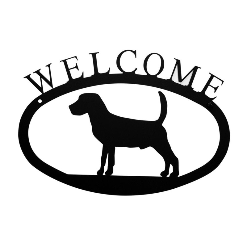 Village Wrought Iron WEL-236-S Beagle Welcome Sign Small