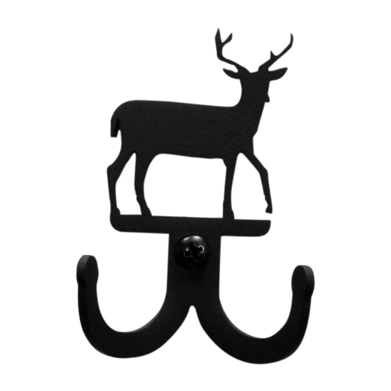 Village Wrought Iron WH-D-3 Deer Double Wall Hook