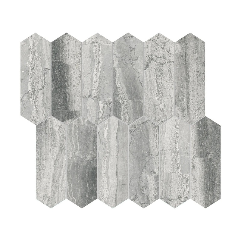 2″ x 6″ Volcana Notte Picket Honed Marble Mosaic 1 Sheet = .87 Sqft 2″ x 6″