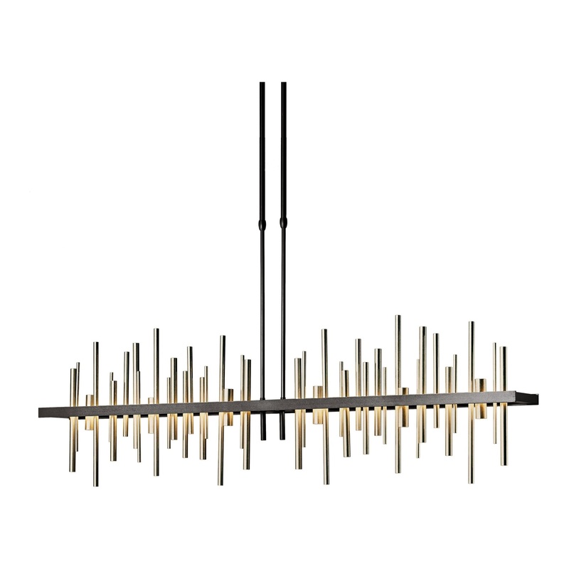 Cityscape Large LED Pendant Dark Smoke Soft Gold