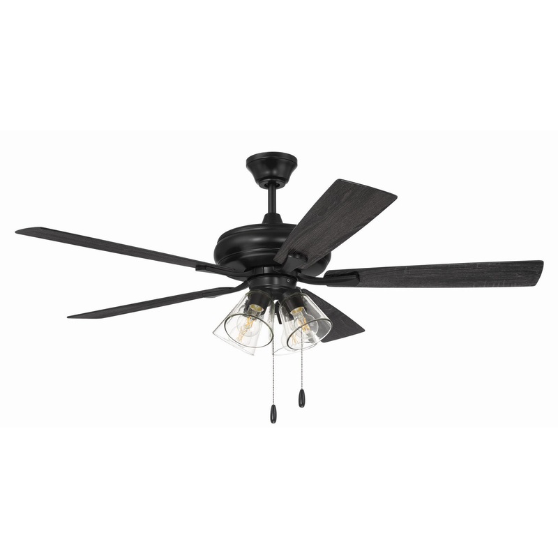 Craftmade ECF104FB5-FBGW Eos Clear 4 Light 52″Ceiling Fan Flat Black