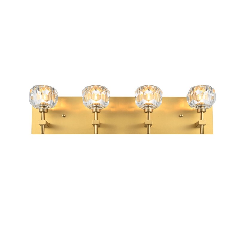 Four Light Wall Sconce from the Graham Collection in Gold And Clear Finish by Elegant Lighting