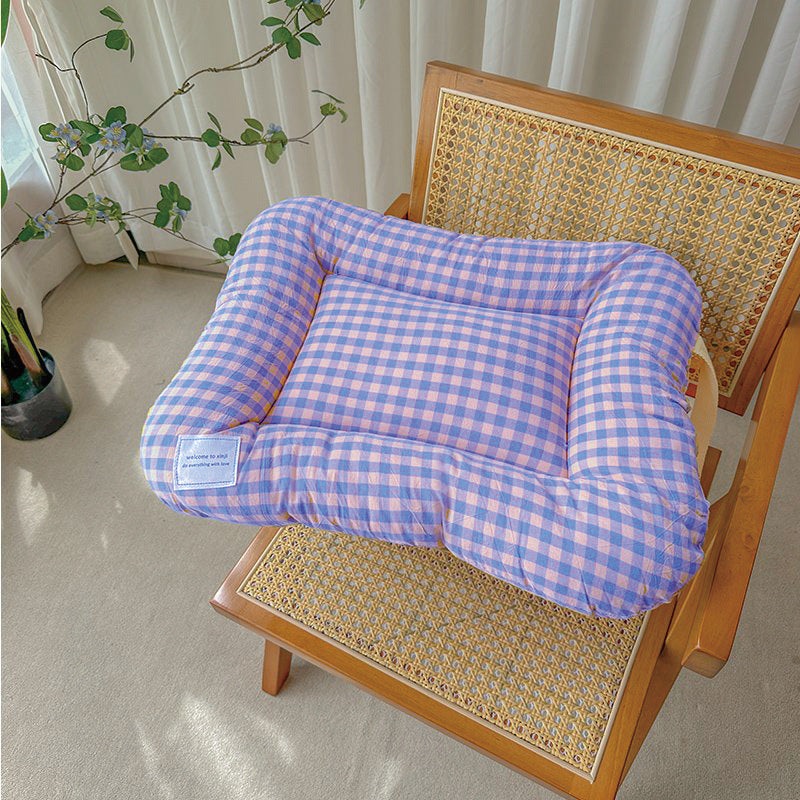 L Yellow-purple All-Season Pet Bed – Soft Washable Dog & Cat Lat with CoLfortable Cushion – WarL Winter Padding for SLall to Large Pets