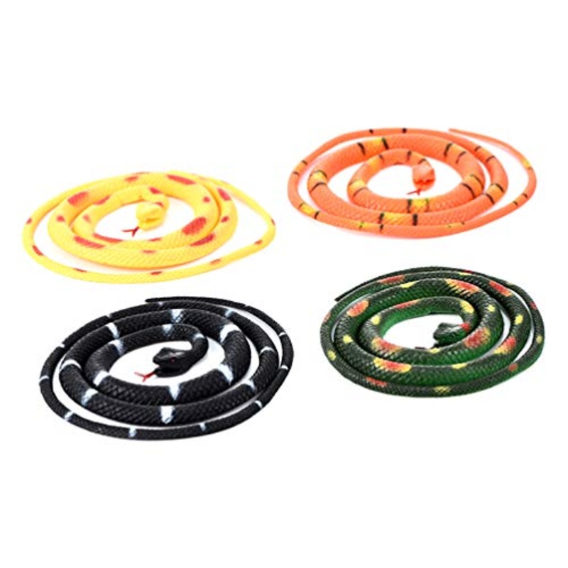 NUOBESTY 4 Pezzi Falso Serpente Horror Serpente Morbido Scala Riutilizzabile Simulazione Grano Serpente Scherzo Giocattolo Serpente Erba per Pesci D’aprile Halloween Festa Cosplay