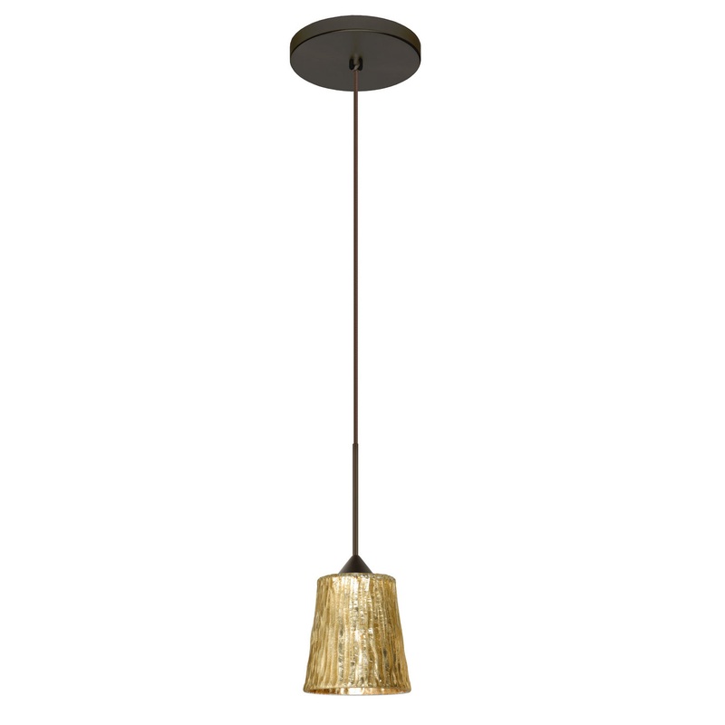 One Light Pendant from the Nico Collection in Bronze Finish by Besa