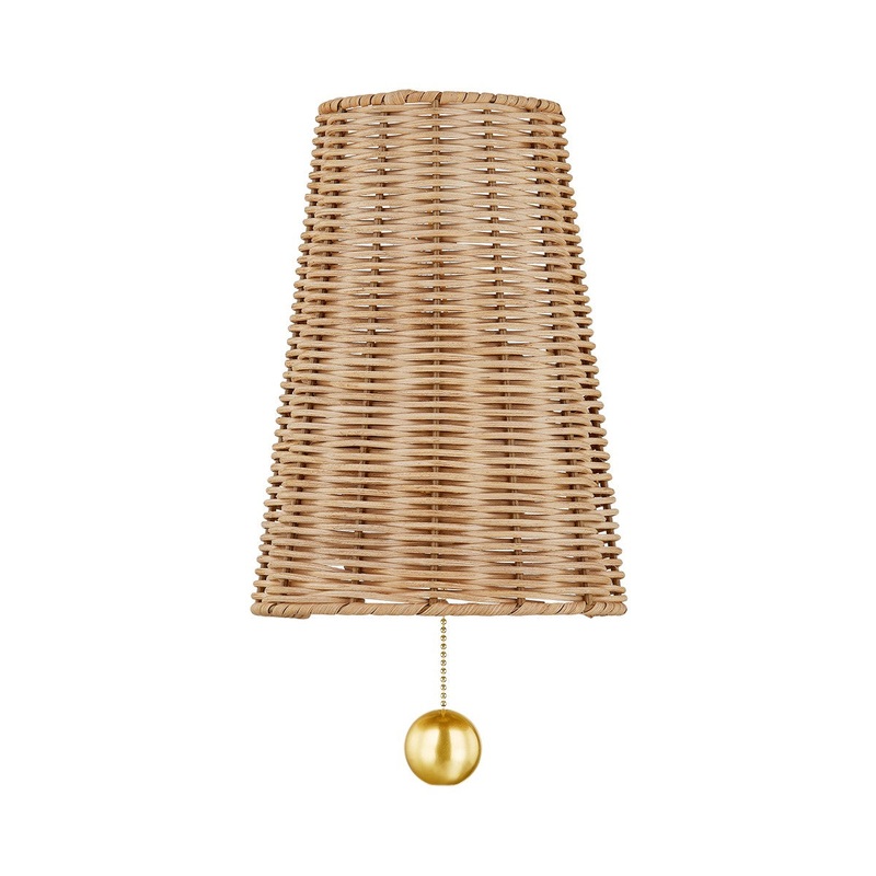 One Light Wall Sconce from the Naida Collection in Aged Brass Finish by Mitzi