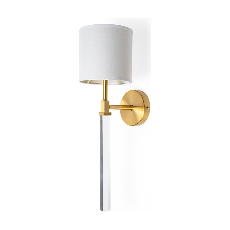 Santander Wall Sconce Gold Metal | White Shade