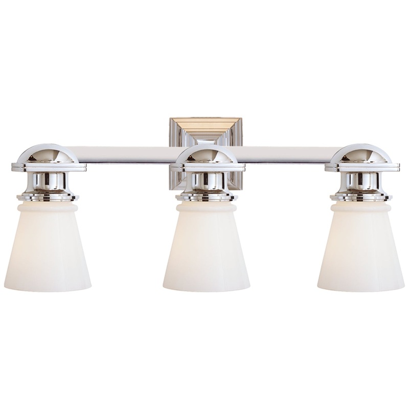 Three Light Wall Sconce from the Ny Subway Collection in Chrome Finish by Visual Comfort Signature