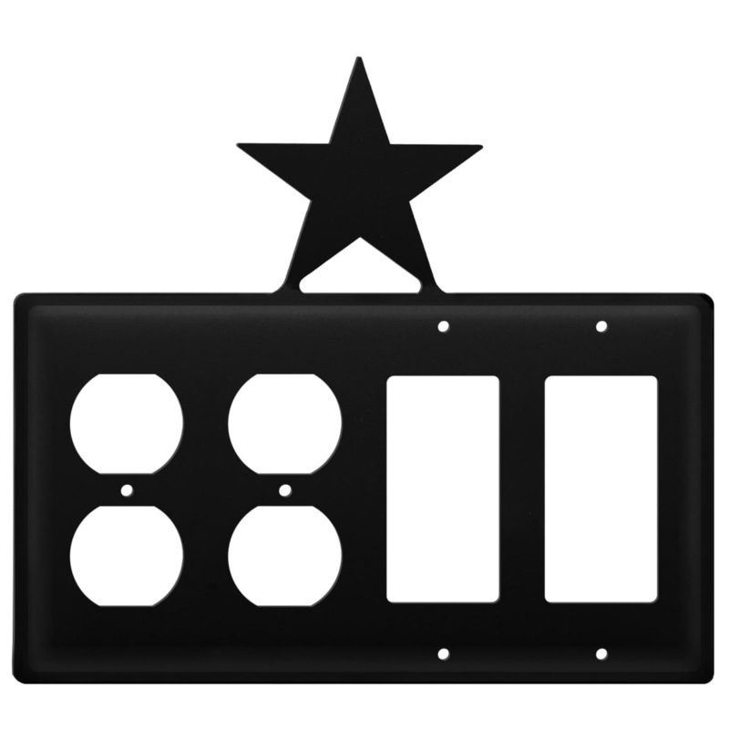 Village Wrought Iron EOOGG-45 Quad Star Double Outlet and Double GFI Cover CUSTOM Product